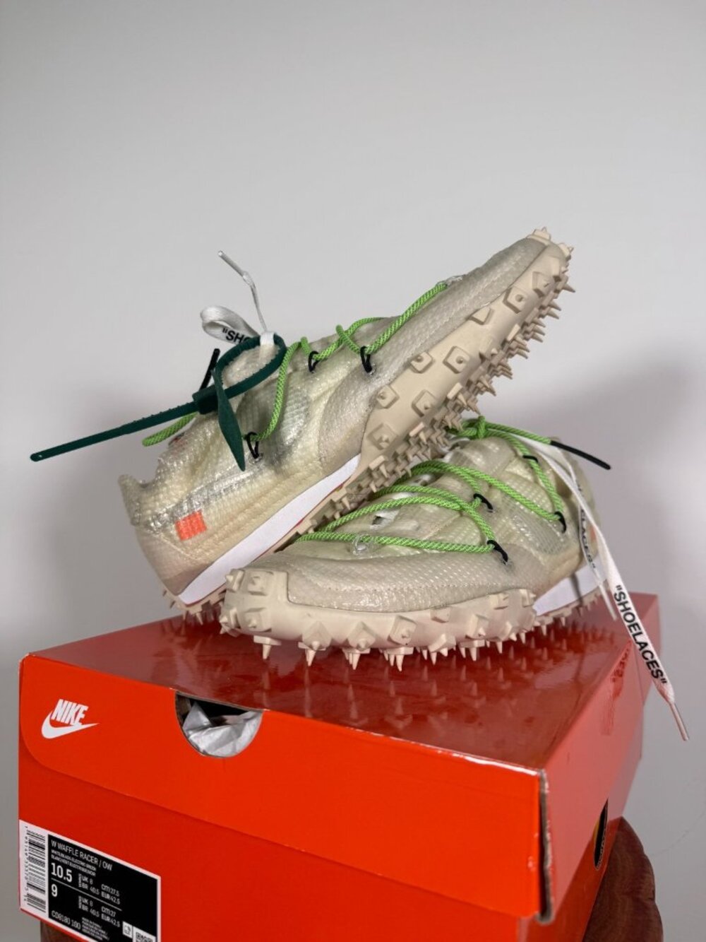Nike X Off-White Waffle Racer Electric Green Sneakers